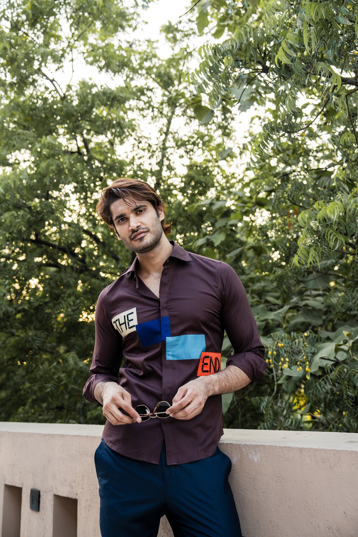 Brown The End Embroidered Shirt