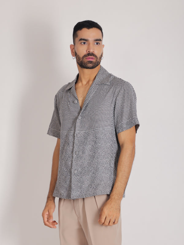Black & White Stripes Bowling Shirt