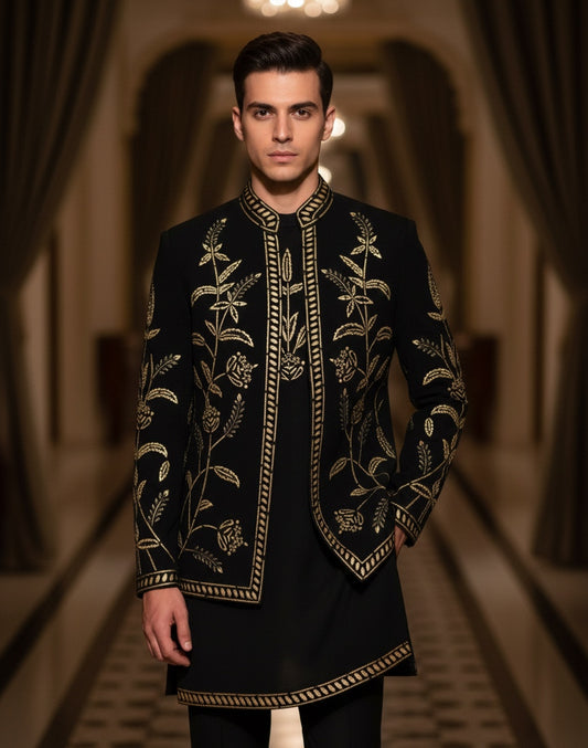 Premium Black Italian Fabric Tuxedo Set for Men