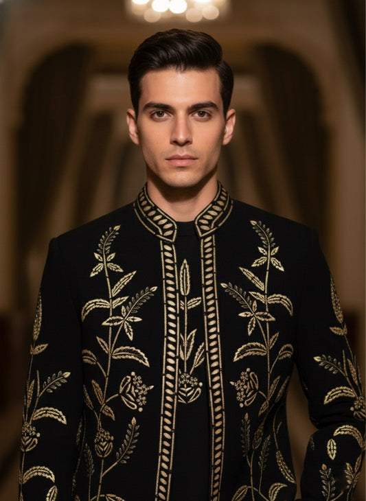 Premium Black Italian Fabric Tuxedo Set for Men