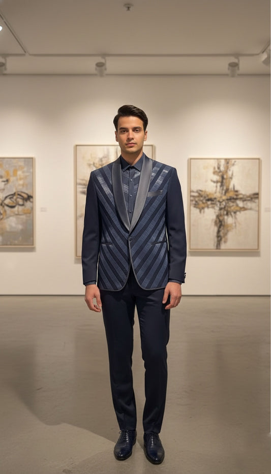 Italian Textured Evening Tuxedo Set – Tailored Luxe Edition