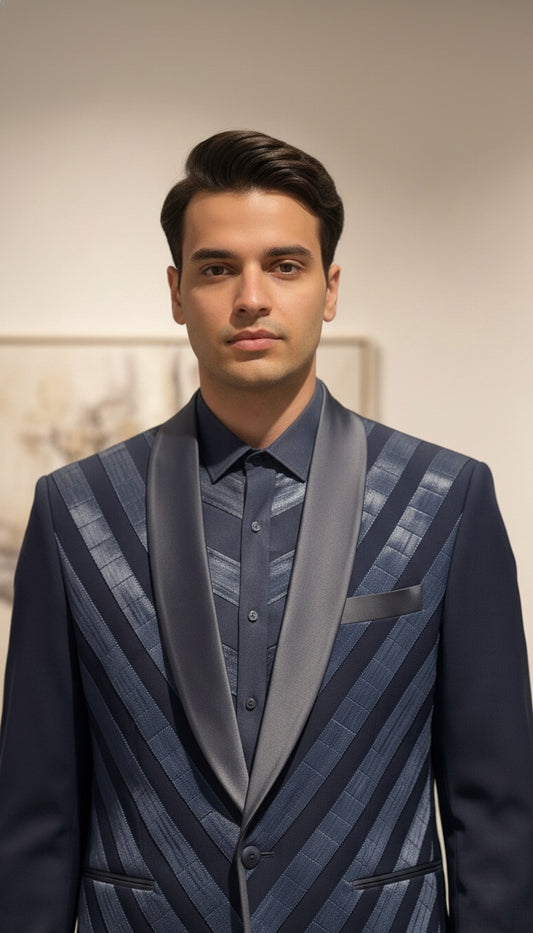 Italian Textured Evening Tuxedo Set – Tailored Luxe Edition