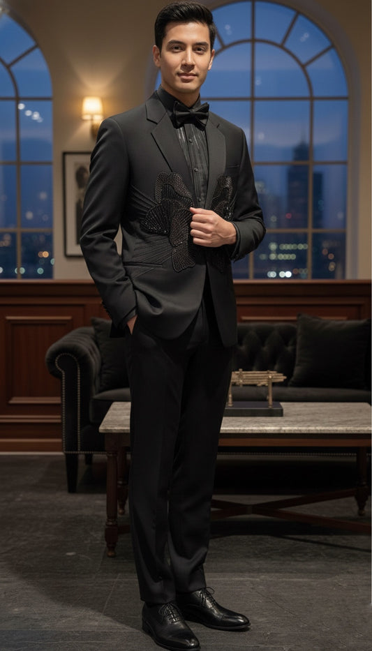 Premium Black Italian Fabric Tuxedo Set for Men
