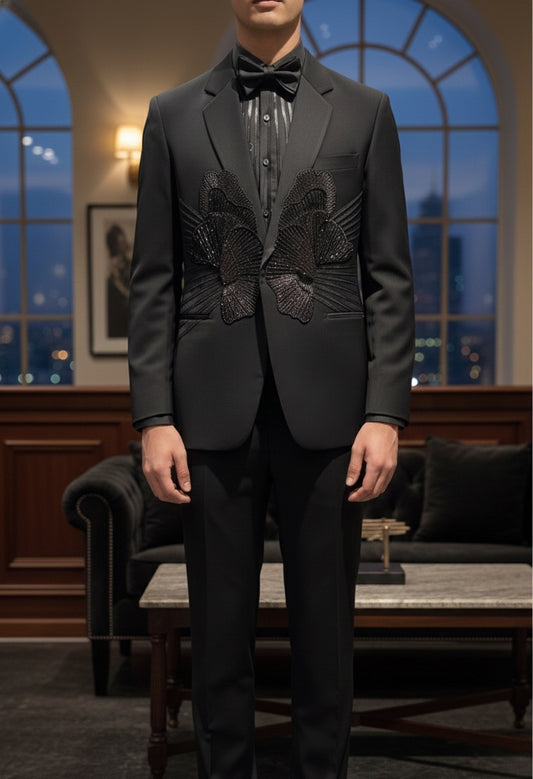 Premium Black Italian Fabric Tuxedo Set for Men