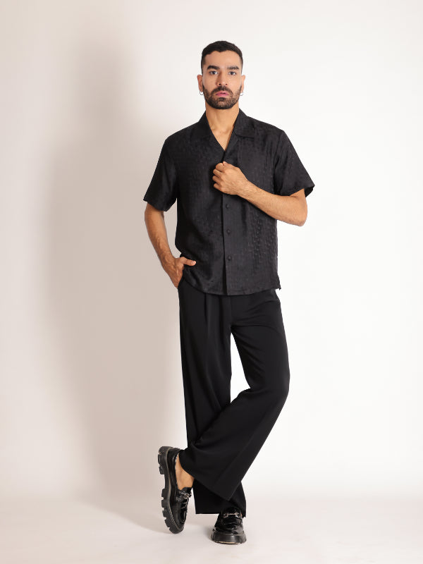 Black Bowling Relaxed-Fit Shirt