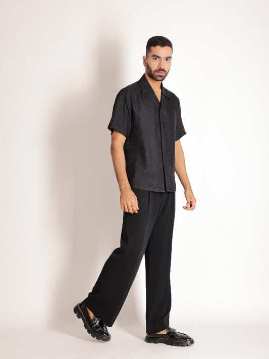 Black Bowling Relaxed-Fit Shirt
