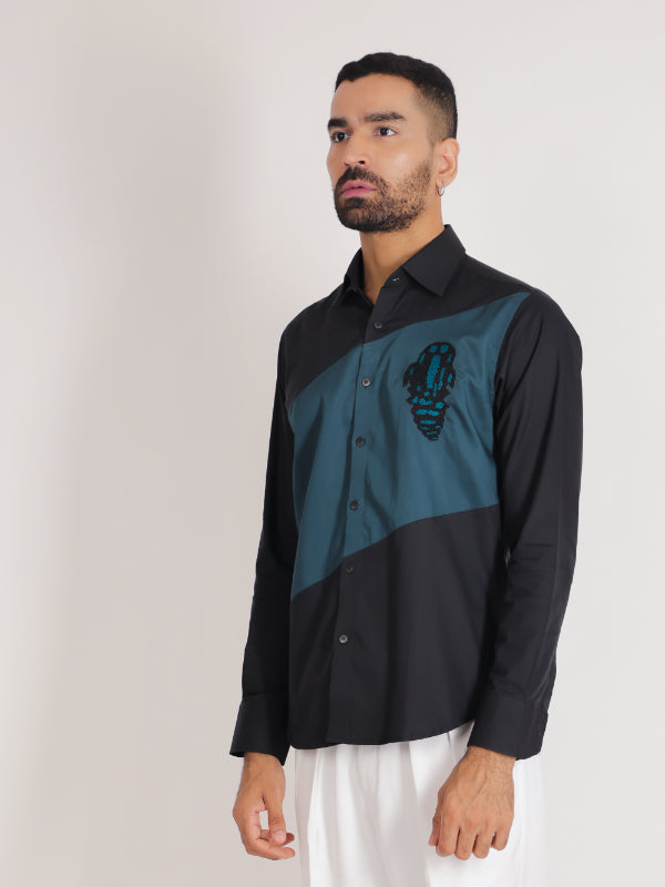 Black Cotton Designer Shirt